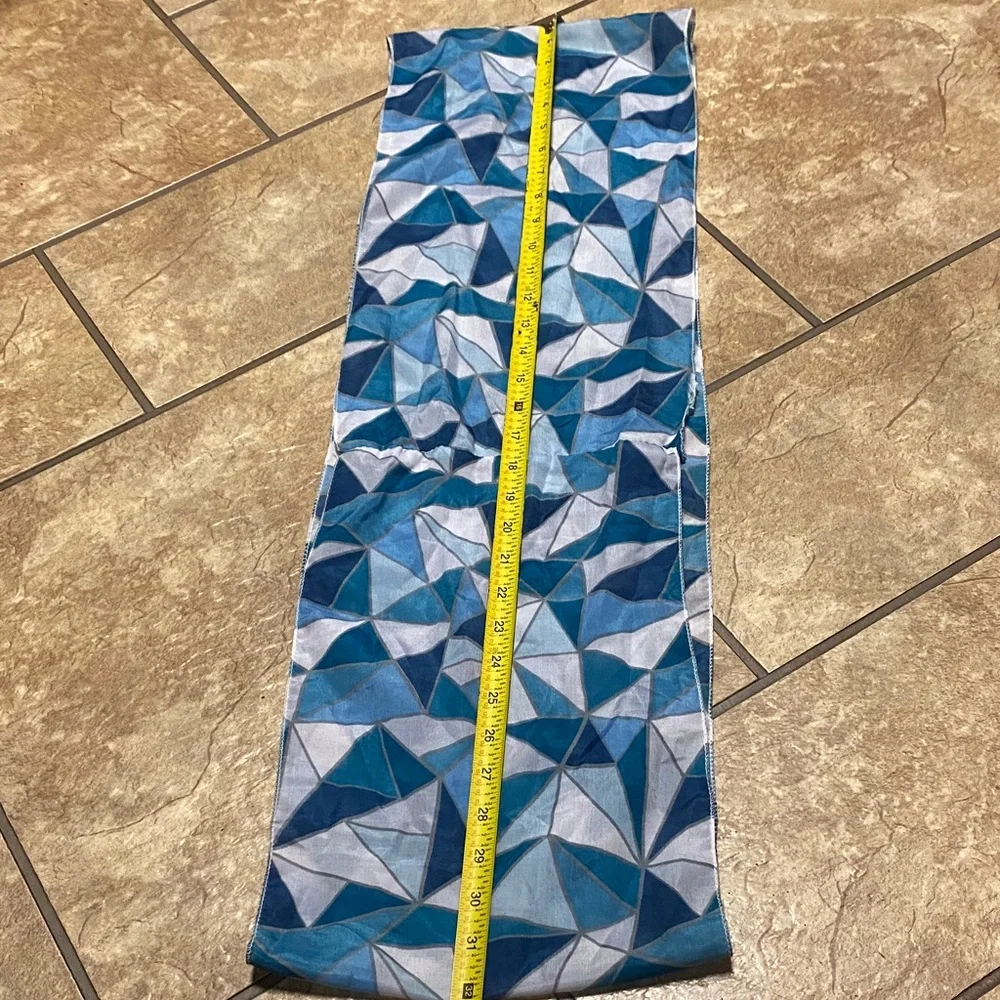 Geometric Blue and Gray Infinity Scarf Spring Summer Fall Accessorize Academia